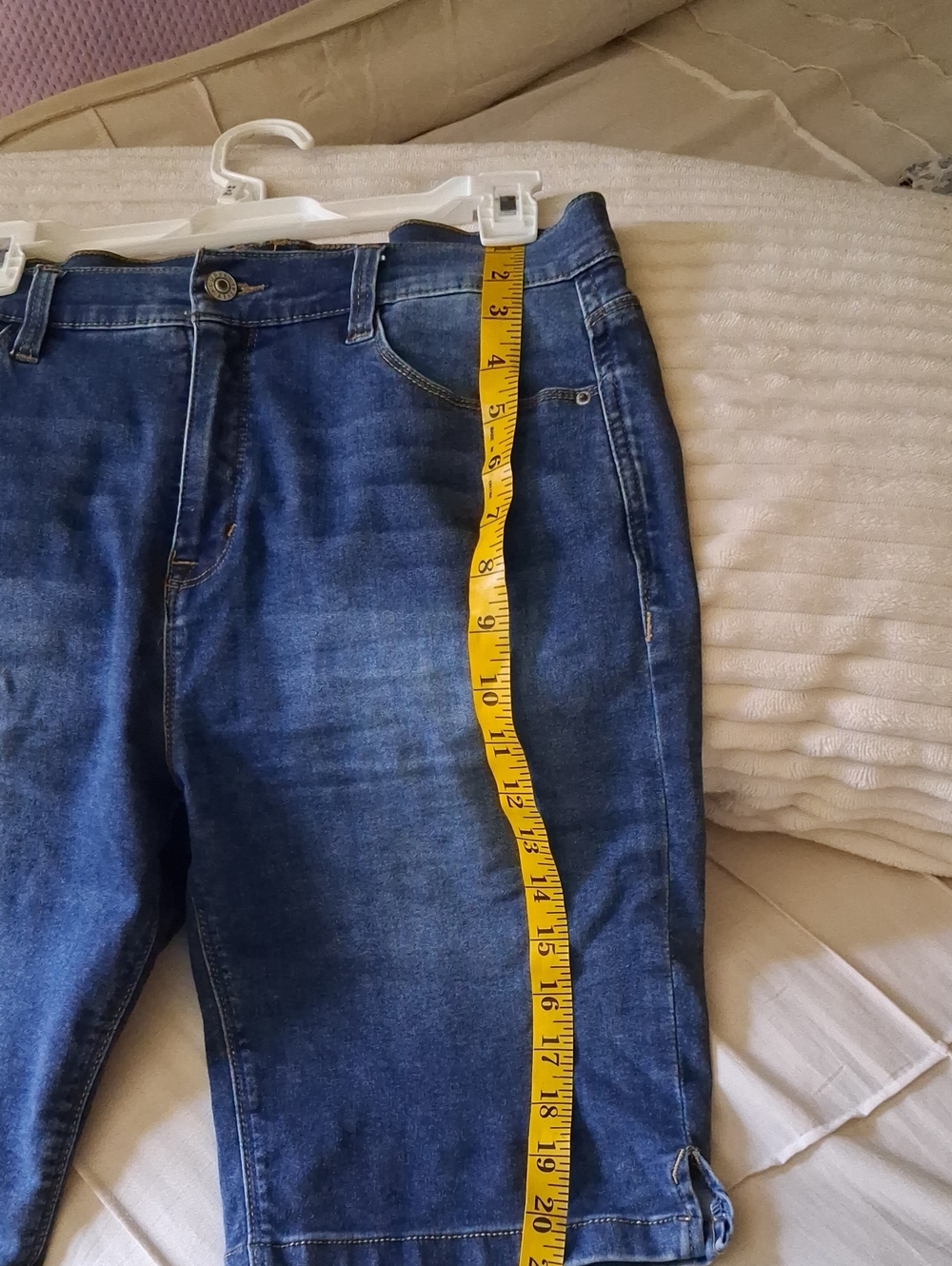 Women's Dark Blue Denim Jean Shorts - Classic Casual Style - Picture 2 of 9